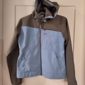 Helly Hansen Women's Light Blue and Brown Ski Jacket